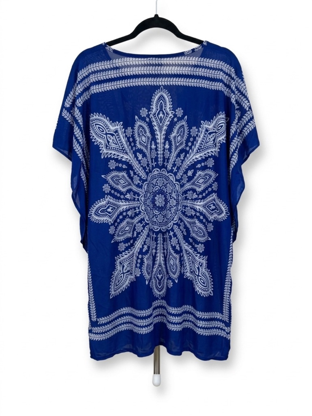 Blue Printed Women's Tunic Top Swim Coverup